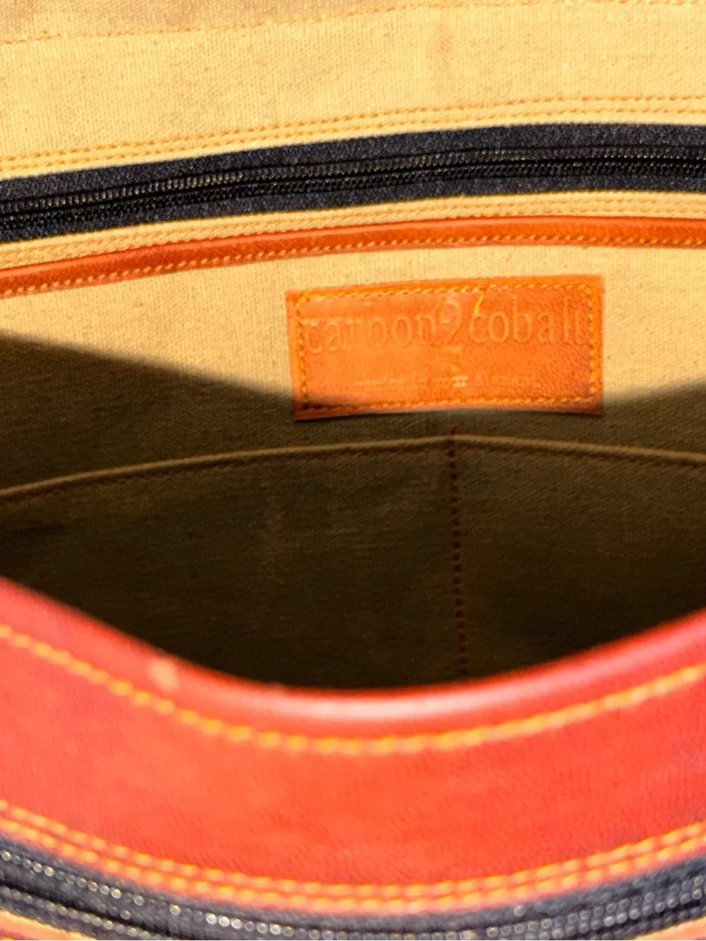 Carbon2Cobalt Men's Tan Leather Messenger Bag
